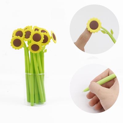 Buy Cute Cartoon Sunflower Silicone Neutral Pen Student Stationery Swing Gift Pen online manufacture