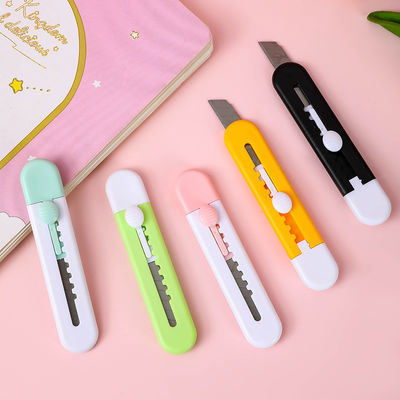 comprare Piccolo bel coltello mini tagliacarte con serratura di sicurezza per il lavoro a mano scolastico fabbricazione online