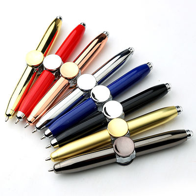 kupować Metalowe 3 w 1 pióro kulkowe wielofunkcyjne LED Fidget Spinner Finger Gyro Rotating produkcja online