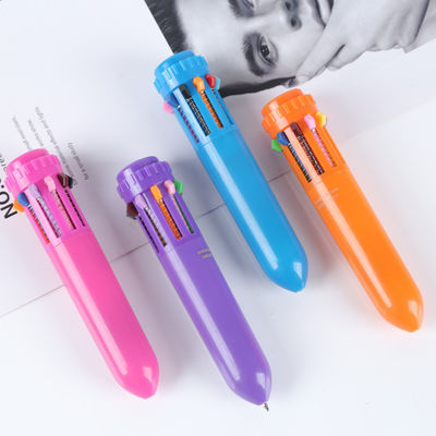 comprare Mini dieci colori penna a sfera carina penna a sfera a colori retrattile per disegnare fabbricazione online