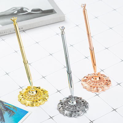 comprar Escala de mesa de diamantes bolígrafo giratorio de mesa de oro rosa de plata Fabricación en línea