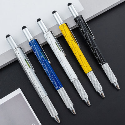 Buy Multifunctional Metal Creative Ballpoint Pen Ruler Screwdriver Touch Screen Gradienter online manufacture