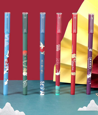 Buy Chinese Style Colorful Signature Pen Set Plastic Gel Pen With Folding Fan Bookmark online manufacture