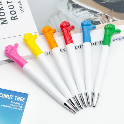 comprare Promozione Penna da sfera di plastica 1.0 mm Cartone animato Gesto del pollice Penna da sfera regalo fabbricazione online