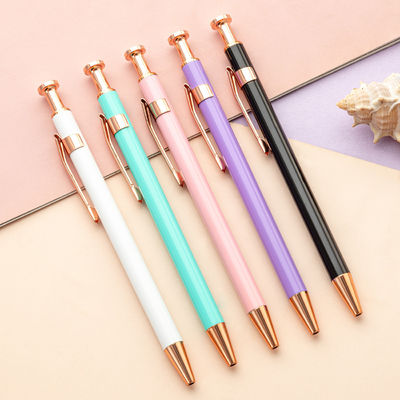 acheter Le stylo à bille métallique à presse à couleurs avec pince dorée stylo cadeau portable fabrication en ligne