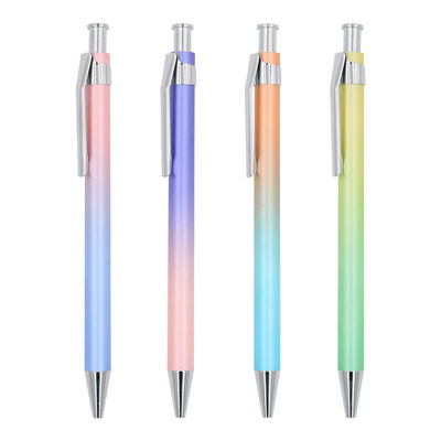 Buy Aluminum Metal Gradient Color Ballpoint Pen 1.0mm Press Type Gift Ball Pen online manufacture