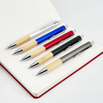 comprare Penna a sfera a presa di bambù eco-compatibile per la stampa di penne a sfera metalliche per esami scritti fabbricazione online