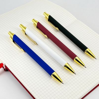 comprar Soft Touch Press Ballpoint Pen 1.0mm Soft Coating Plastic Ball Pen Para Escritório Escolar Fabricação em linha