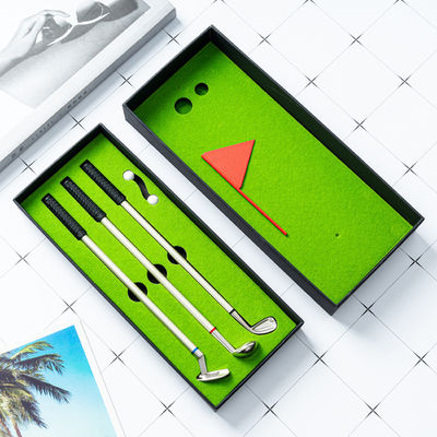 kaufen Fashion Elegant Golf Promotion Pen Set 0,7mm Metallkugel Stift Funktionelles Schreibzeug Online-Herstellung