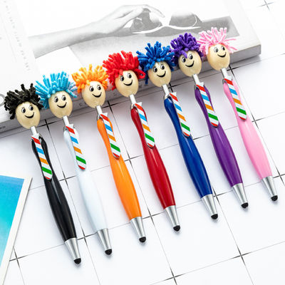 comprar Cariñoso dibujo animado Pluma de bolas de plástico cabeza de muñeca pantalla táctil bolígrafos para niños regalo Fabricación en línea