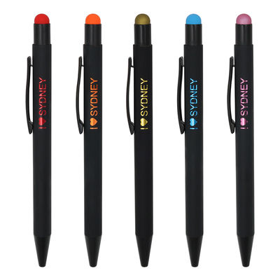 Buy Wholesale Custom Logo Metal Touch Screen Ball Pen Soft Rubber Colorful Stylus Pen online manufacture