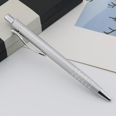 Buy Wholesale Metal Silver Ball Pen With Custom Logo 1.0mm Smooth Writing Pen online manufacture