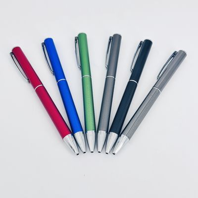 Buy High End Aluminum Twist Ball Pen Colorful Anti-slip Grip Smooth Writing Ballpoint Pen online manufacture