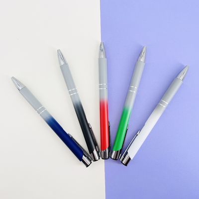 Buy New Gradient Color Metal Barrel Ballpoint Pen 1.0mm Aluminum Gift Ball Pen online manufacture