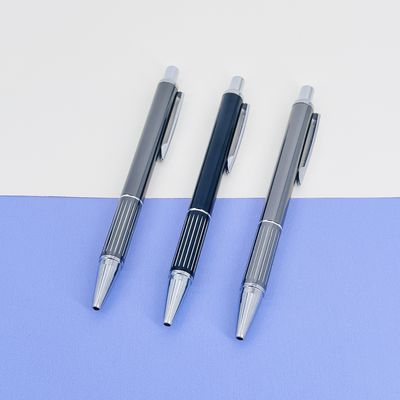 Buy Office Stationery Aluminum Press Ballpoint Pen 1.0mm Fluent Writing Custom Logo Ball Pen online manufacture