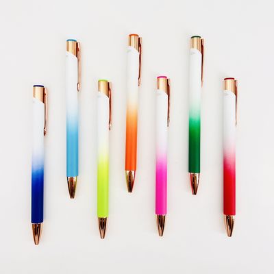 Buy Creative Gradient Aluminum Ballpoint Pen Colorful Spray Painting 0.35mm Writing Pen online manufacture