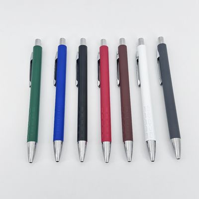 Buy Colorful Retractable Metal Ball Pen Spray Painted Aluminum Barrel Press Ballpoint Pen online manufacture