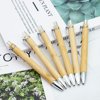 Beli Environmental Bamboo Ball Pen 1.0mm Natural Color Retractable Ballpoint Pen pembuatan online