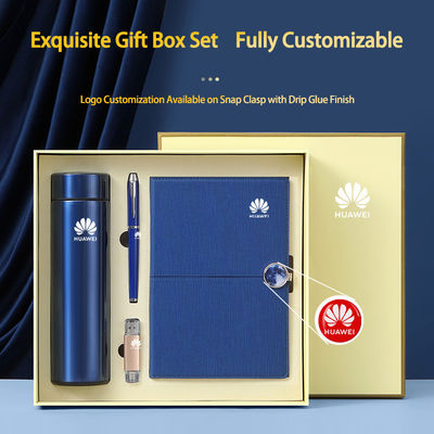 Buy High End Minimalist Leather Notebook Set With Smart Insulated Tumbler Metal U Disk online manufacture