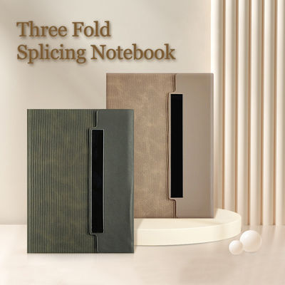 Buy Triple Fold Splicing Notebook Metal Bookmark Customization Work Conference Notebook online manufacture