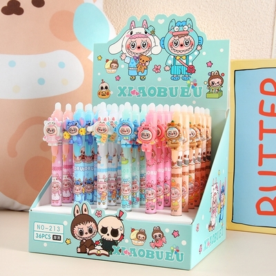 Buy Cartoon Cute Stationery Labubu Kitty Pressing Erasable Gel Ink Pens online manufacture