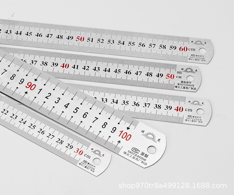 Buy Stainless Steel Ruler Thickened Double-sided Scale Durable Wear Resistant Ruler online manufacture