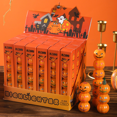 Halloween Creative Pumpkin Highlighter Pen Splicing 5-color Festival Gifts